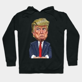 Cartoon of Donald Trump Pouting Hoodie